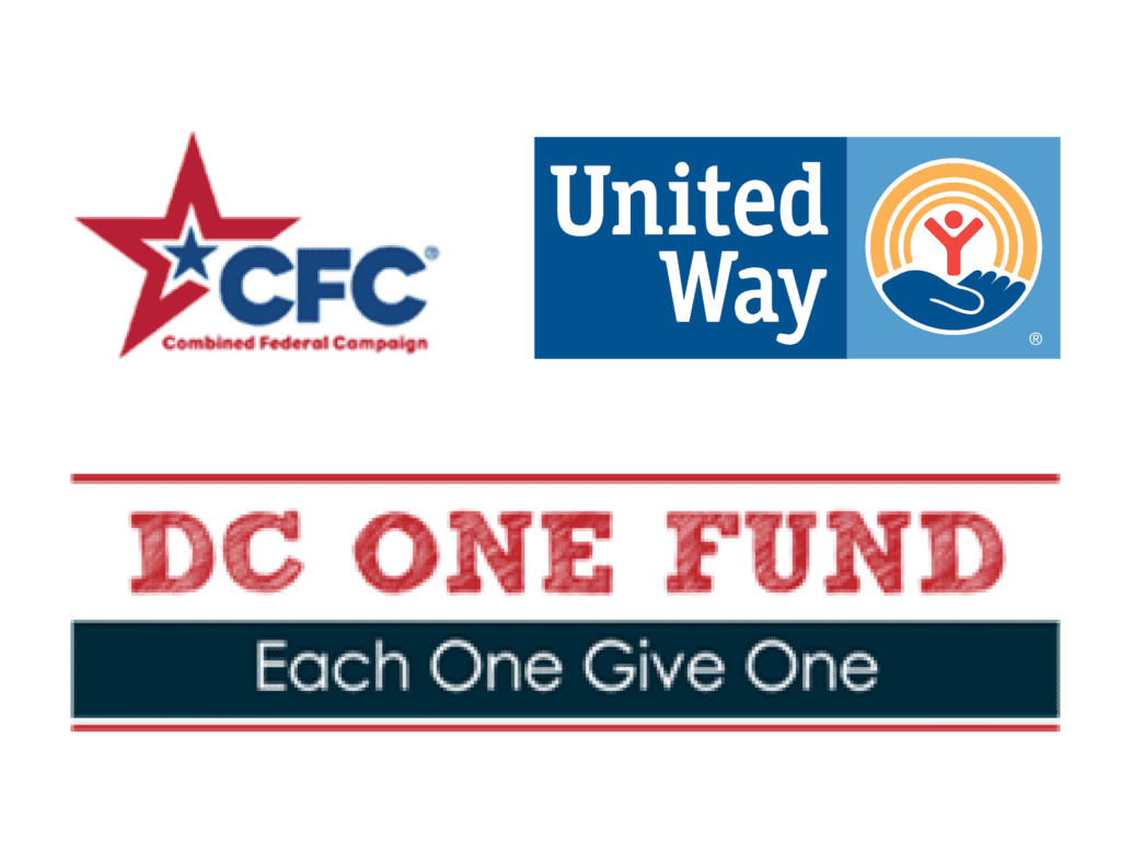 Logos for CFC, United Way, and DC One Fund