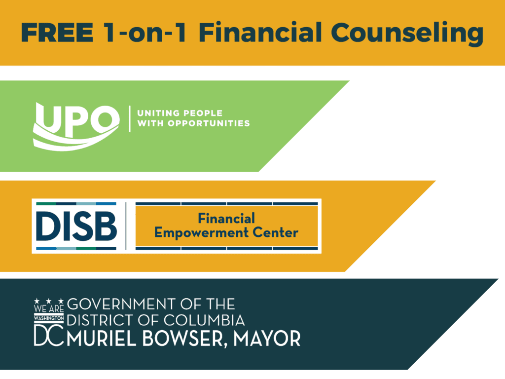 Free 1-on-1 financial counseling graphic