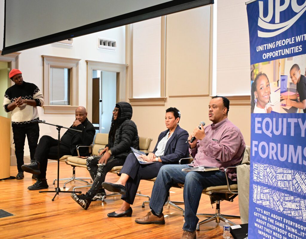 Speakers at the UPO community forum on gun violence