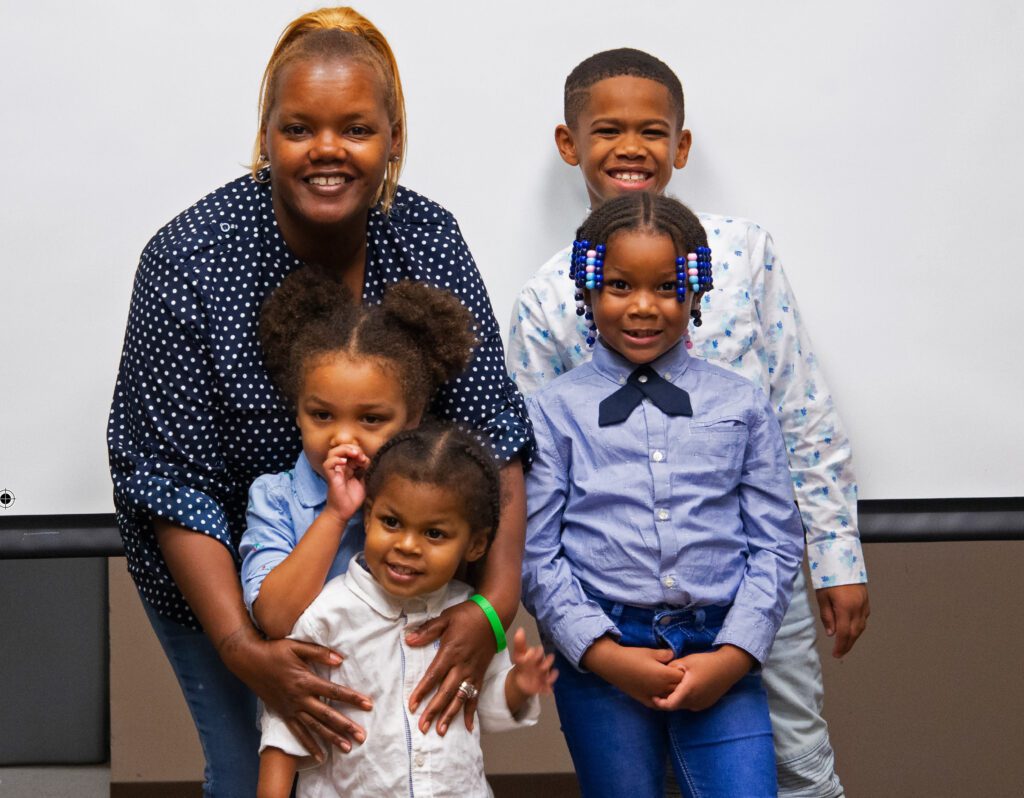 Alisa Jackson-Gray with her four children